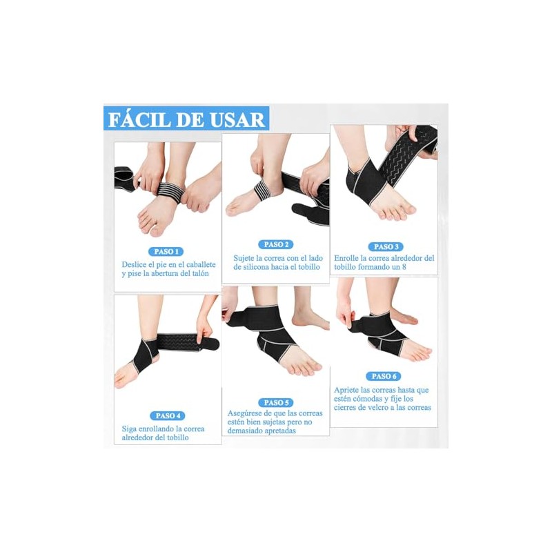 2 Pares Tobillera para Esguince, Fascitis Plantar y Tendinitis
