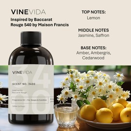 VINEVIDA [4oz] Scent No.3400 Fragrance Oil - Natural, USA-Made for Candle & Soap Making