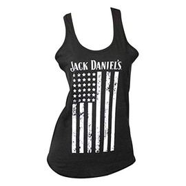 Jack Daniel’s Ladies Distressed Flag Black Tank Top (Small)