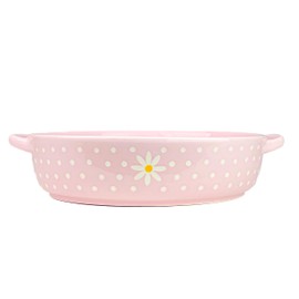 10 Strawberry Street Daisy Polka Dot Round Baker, Pink