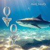 YAFEINI Shark Tooth Earrings Sterling Silver Abalone Shell Shark Tooth