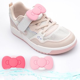 XEEWEN 2 Pack Kids Shoe Holder for Airtag - Waterproof Cute Pink Shoe Clips Tracker Case for Girls (Big Bows)