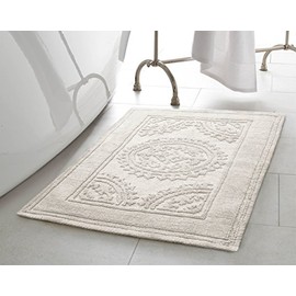 Jean Pierre New York Cotton StoneWash Medallion 21x34 in.Bath Rug, Gray