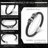 SeiMios Mens Leather Bracelet Skull Braided Wristband Bangle Cuffs Stainless