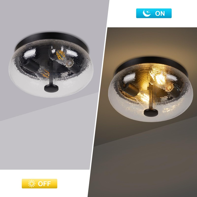 Rosient Motion Sensor Outdoor Ceiling Light, Black Modern Design Ceiling