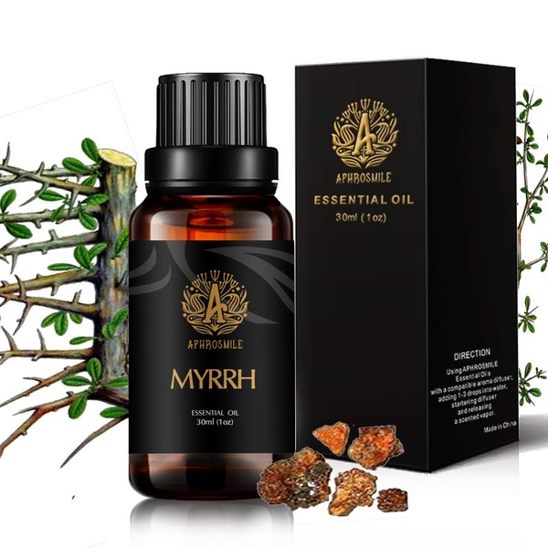 100% Pure Myrrh Essential Oil for Humidifier, 30 ml Aromatherapy Myrrh Essential Oil for Diffuser, 1 oz Therapeutic Grade Essential Oil Myrrh for Home, Massage