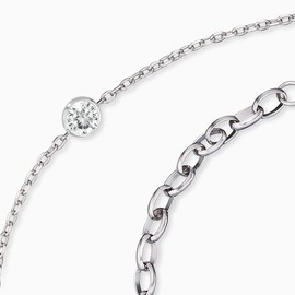 Engelsrufer Anklet for Women with Pearl or Cubic Zirconia 925 Sterling Silver Rhodium Plated or Stainless Steel Adjustable Length Nickel Free Allergy Sufferers, Glass Sterling Silver, Cubic Zirconia