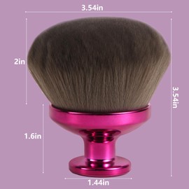 Extra Large Body Makeup Brush for Self Tanner, 3.54 Inch Wide-Headed Oval Brush Bronzers Blend Self Tanning Applicator with Drawstring Bag for Face Neck Back Legs Wet & Dry Use (Purple)