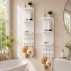 3 Tier White Floating Wall Vanity Shelf with 8 Crystal