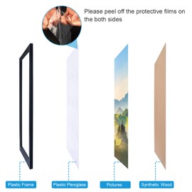 HUKONHEP 5x12 Black Picture Frames, Horizontal and Vertical for Wall Mounting and Tabletop…
