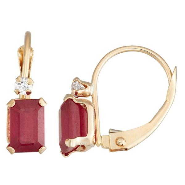 Solid Genuine 10KT Yellow Gold Semi Precious Gemstone and White