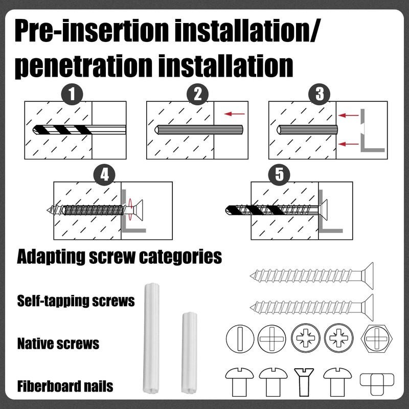 Lineshading 200 Pcs Expanding Plastic Screw Anchors 3/16" Hole White