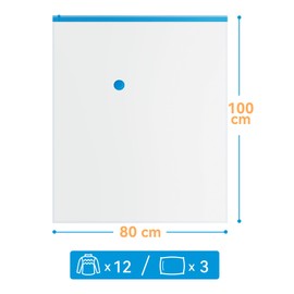 HEETA Vacuum Bags for Clothes, Pack of 6, Jumbo Vacuum Reusable Clothes Bags with Stickers and Whiteboard Markers, Vacuum Storage Bags for Duvets and Pillows, etc