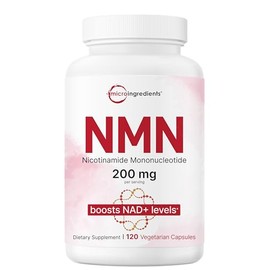 Micro Ingredients NMN 200 mg por porción | 120 cápsulas vegetales – 60 porciones | Forma mononucleótida de nicotinamida de fácil absorción | Precursor