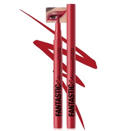 Matte Liquid Eyeliner Pen, Waterproof, Colourful Eyeliner Pen Lasts 24 Hours, Pigmented With Long-Lasting, Smudgeproof, Ultrapigmented, Quick Drying, Creates Defined Lines, Vegan-05 Red