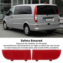 1 Pair Right Bumper Reflector, KIMISS Red Tail Bumper Light Reflector 6398260440 Bumper Marker Reflector Replacement for Vito W639 2003-2015