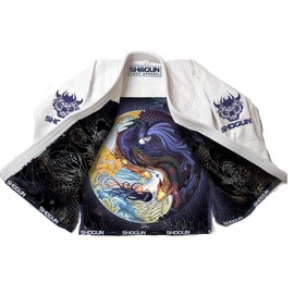 SHOGUN Fight Jiu Jitsu Gi Tao Premium 450g Pearl Weave Cotton BJJ White, A5