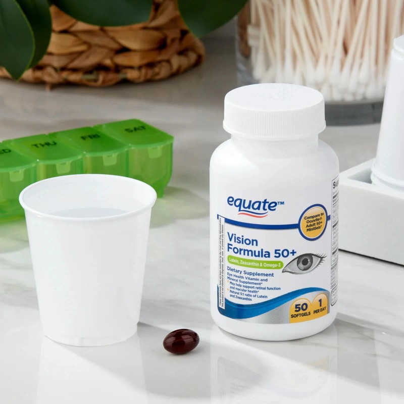 Equate Vision Formula 50+ Dietary Supplement, 50 Softgels