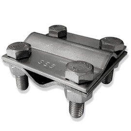 Cross Connector V4A for Earthing Tape up to 30 mm and Round Conductors up to Diameter 10 mm Screws M8
