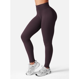 YEOREO SoftHue Hidden Scrunch Butt Workout Leggings for Women Lifting Seamless Mid Low Waist 25" Gym Fitness Yoga Pants with Tummy Control Dark Brown-S