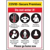 Vsafety COVID-Secure Premises - Do Not Enter - 150mm x 200mm - 1mm Rigid Plastic