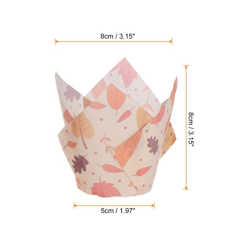sourcing map 100pcs Tulip Cupcake Liners Greaseproof Baking Cups Paper