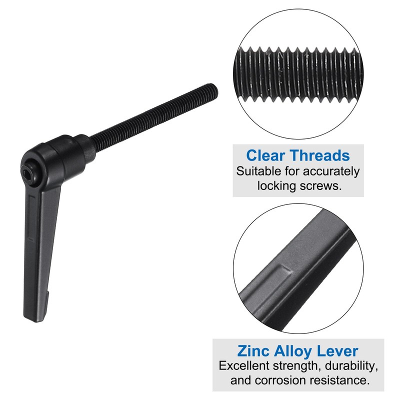 sourcing map 4pcs Clamping Lever Adjustable Handle Set Metric M6