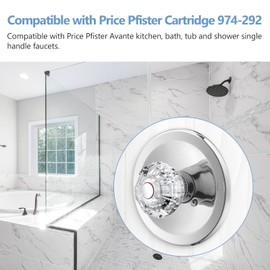 ZephyrJazz Shower Faucet Handle Replacement for 940-240 and 940-950A, Shower Handle Compatible with Price Pfister Avante Kitchen, Bath, Tub and Shower Faucets, Single Shower Knob Replacement, Acrylic