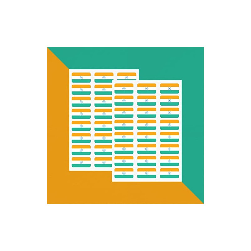 PAPERZIP - India Flags – 48 Stickers for Business, Schools,