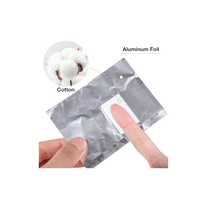 500Pcs Foil Nail Wraps, Gel Remover Wraps with Lint-Free Cotton