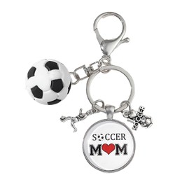 Soccer Mom Keychain Gifts for Mothers Day Gifts, Christmas Birthday Gifts for Mom Mother Gifts from Daughter Son Football Soccer Keychain for Mum Mommy Mama Gifts for Women