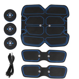 Abdominal Muscle Stimulator EMS Fitness Training Muscles Massage Sticker Blue Rechargeable Waist Belt