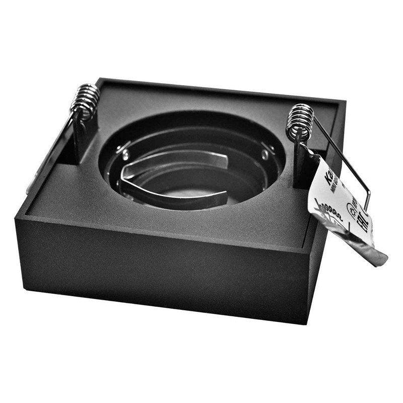 Kanlux Recessed Ceiling Spotlight Black Square for LED/Halogen, 98 x