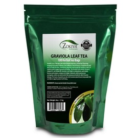 Zokiva Nutritionals Graviola Tea 100 Bags Soursop - Organic Annona Muricata - Guanabana Herbal Tea - 100% Pure Soursop Leaf for - Caffeine-Free, Premium Quality Graviola Tea Bags