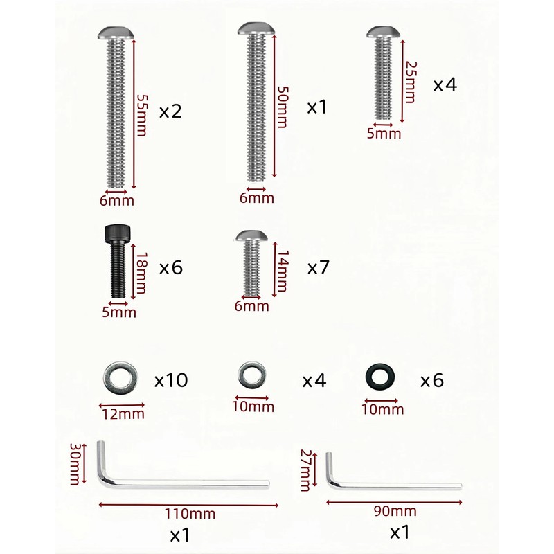 YAORISE 42Pcs Motorcycle Fairing Bolt Kit, Stainless Steel Batwing Windshield
