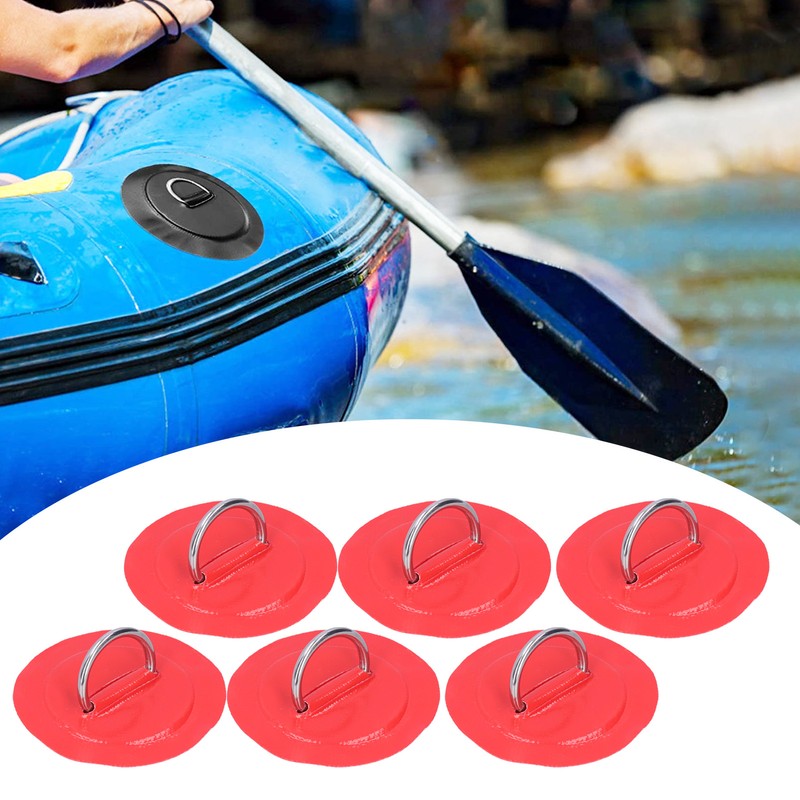 6pcs Inflatable Boat Kayak DRing Pad Patch Marine Fixed Buckle