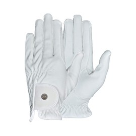 AK Synthetic Grip Horse Riding Gloves All Season Unisex Equestrian Gloves (White, L)