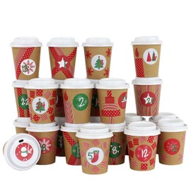 DIY Advent calendar coffee cups - 24 to go coffee cups - For crafting and decorating - red