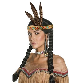 CYIWHI Native American Feather Headdress Headband for Adult, Thanksgiving Party Costume(M)