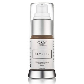 CSM Reverse Organic Eye Serum - Hyaluronic Acid & Collagen Anti-Aging Formula - Moisture-Rich Eye Cream & Daily Protection For Puffiness, Wrinkles, Lines & Dark Circles - Concentrated Micronutrients - Soothing Citrus Scent - 15 ml.