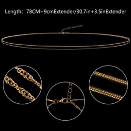 Rbenxia 2PCS Layered Rope Waist Chains Bikini Belly Chain for Women Adjustable Layered Belly Chain Summer Jewelry Gifts