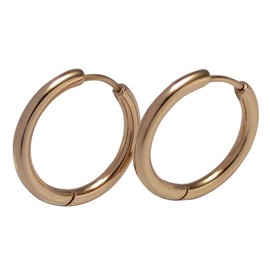 Kikuchi Ohrringe Titan Stäbchen Edelstahl klapp Creolen Tube hochglänzend Matt silber schwarz gold rotgold Ø 20 mm für Damen Herren (Hochglänzend Rosegold)