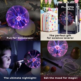 Thames & Kosmos The Plasma Ball Essential STEM Tool | Classic Scientific Device, Fresh 5-inch Glass Sphere, Interactive Electric Light Show | Explore Electricity, Matter, Energy
