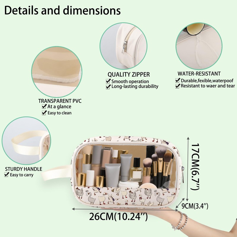 Silly Goose Merch Inspire Clear Makeup Bag Kawaii Goose Lover