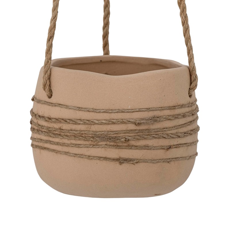 Bloomingville Cari Hanging Flower Pot Natural Ceramic Diameter 14 cm