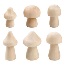 30Pcs Wooden Mushroom DIY Paint Various Sizes Unfinished Wooden Mushrooms Cute Mini Natural Unpainted Mushrooms for DIY Art Crafts