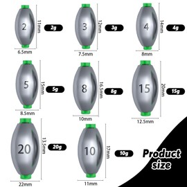 Riisoyu Pack of 50 Sinker Fishing Lead Lead Fishing Removable Fishing Weights Dropshot Lead 2/3/4/5/8/10G/15/20g for Outdoor Sports Fishing Sea Boat Fishing Beach Fishing