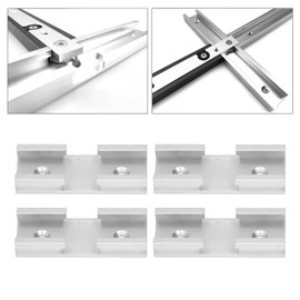 4PCS T Track Connectors, Aluminum Alloy T Track Intersection Parts for T Type Screws to Form a Cross Track for Carpenter, Woodworking, T Track Kit (Silver)