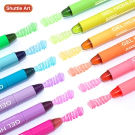 Shuttle Art 12 Assorted Colors Gel Highlighters,Bible Highlighters,No Bleed Through, Bible Journaling Supplies,Great for Journaling, Highlighting and Studying