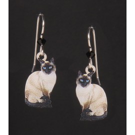 Sienna Sky Earrings: Siamese Cats